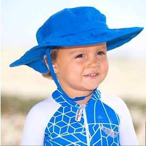 Kids UPF 50+ Safari Sun Hat - Blue Shark nwt